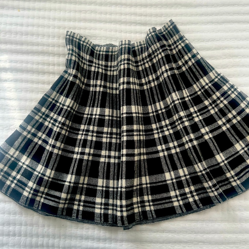 Knit black/white tartan skirt